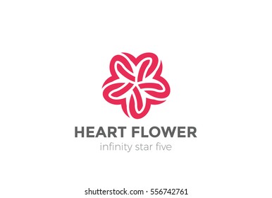 Heart Star Flower Logo design vector template. St. Valentine day of love Party.
Cardiology Medical Health care Logotype concept icon