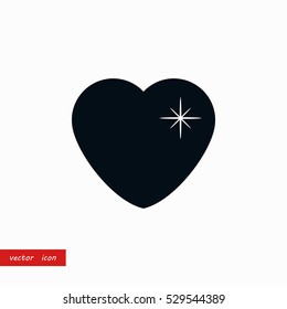 heart star icon, flat design best vector icon