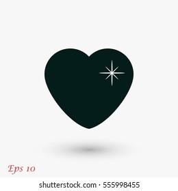 heart star icon, flat design best vector icon