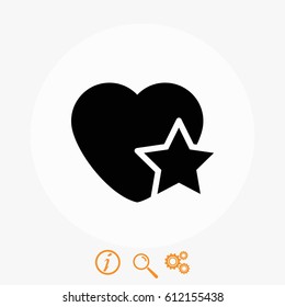heart star icon, flat design best vector icon