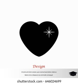 heart star icon, flat design best vector icon
