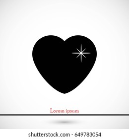 heart star icon, flat design best vector icon