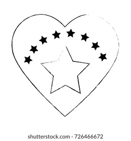 heart with star isolated icon