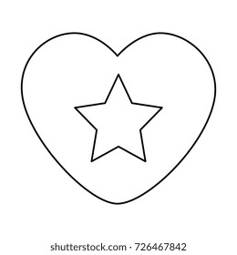heart with star isolated icon