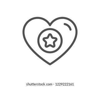 Heart and Star line icon. Favorite like sign. Positive feedback symbol. Quality design flat app element. Editable stroke Heart icon. Vector