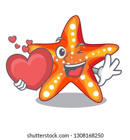 With heart starfish isolated with in the cartoons