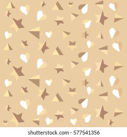 Heart and stars background. Abstract pattern, used as background for display your products - Vector illustration