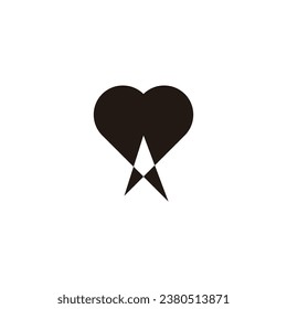 Heart, stars geometric symbol simple logo vector