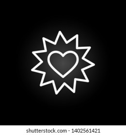 heart with stars neon icon. Elements of Heartbeat set. Simple icon for websites, web design, mobile app, info graphics