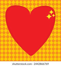 a heart with stars on it is in front of a yellow and red background pop art i love you banner heart pop art design 