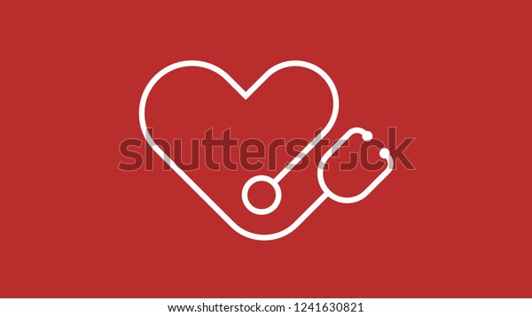 Heart Stethoscope Logo Icon Red Stock Vector Free) 1241630821 | Shutterstock