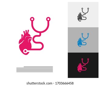 Herz mit Stethoscope Logo-Vektorillustration-Vorlage, Design-Konzepte für Creative Human Heart-Logo