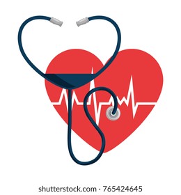 heart with stethoscope medical