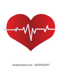 heart with a stethoscope on white background. vector illustration.