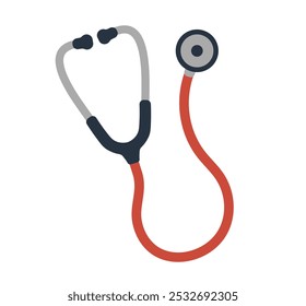 Heart Stethoscope simple flat style graphic icon symbol. Hospital doctor clinic logo. Healthcare sign. Vector illustration image. Isolated on white background. 