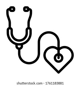 Símbolo del símbolo del corazón y del estetoscopio vector