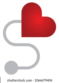 Heart and Stethoscope vector illustration
