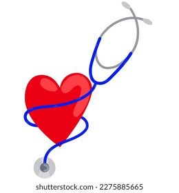 Heart with stethoscope.World heart day.World hypertension day.
