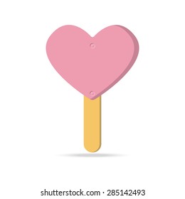 heart stick ice cream pink