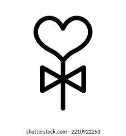 Heart Stick Icon Vector Symbol Design Illustration