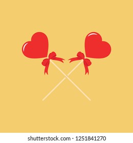 heart stick vector symbol. logo design.