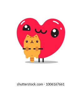 Heart sticker character. Vector design.