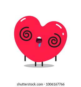 Heart sticker character. Vector design.