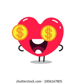 Heart sticker character. Vector design.