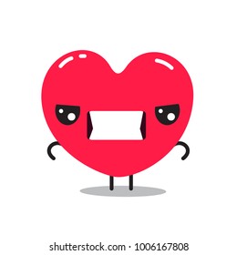 Heart sticker character. Vector design.
