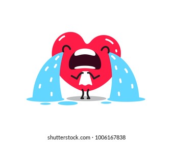 Heart sticker character. Vector design.