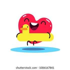 Heart sticker character. Vector design.