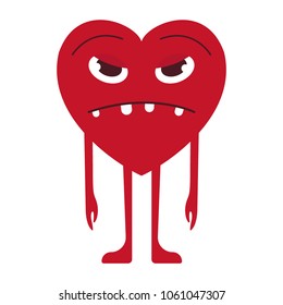 Heart sticker character. Vector design.