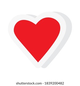 Heart sticker and flat style icon design of love passion and romantic theme Vector illustration