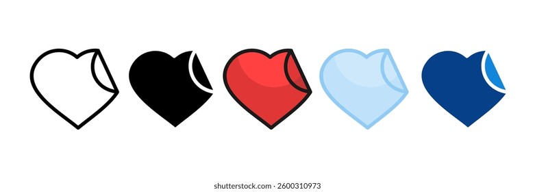 Heart Sticker Icon Set Multiple Style Collection
