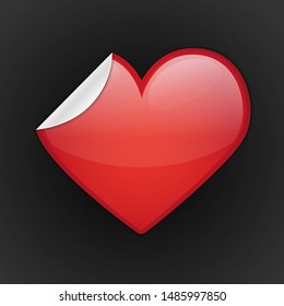 Heart Sticker. Love Vector Design Art. Promotional Label Element. Badge Kiss  Background.