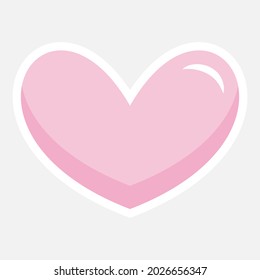 heart sticker. pink cute heart for Valentine's Day. Vector illustration