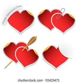 Heart stickers collection, vector illustration