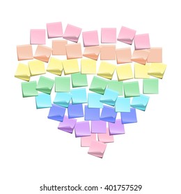 Heart stickers from the delicate colors of the rainbow.