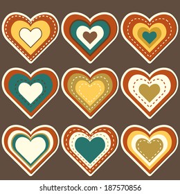 heart stickers set