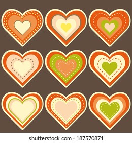 heart stickers set