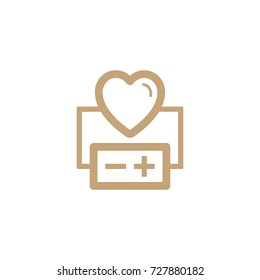 Heart stimulator line vector icon 