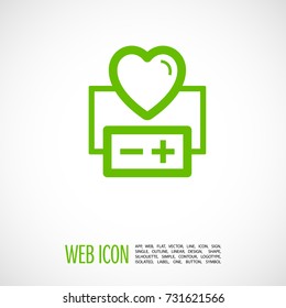 Heart stimulator line vector icon 