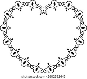 Heart Stitch Border Frame Vector Illustration