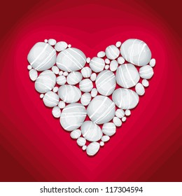 Heart of Stone Vector Illustration in deep red background