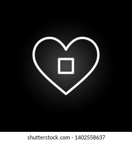 heart stop button neon icon. Elements of Heartbeat set. Simple icon for websites, web design, mobile app, info graphics