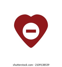 Heart and stop sign outline vector icon. Valentine's day symbol. Flat simple line design illustration.