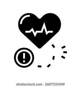 heart stress relief recovery wellness glyph icon vector. heart stress relief recovery wellness sign. isolated symbol illustration