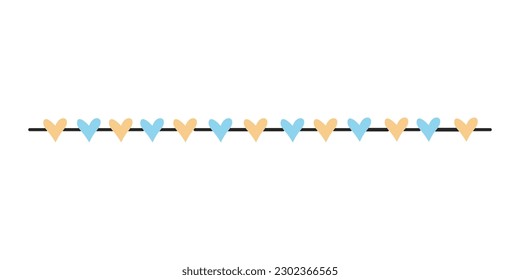 Heart String Element Decoration for valentines, women, mother day greeting invitation graphic design.