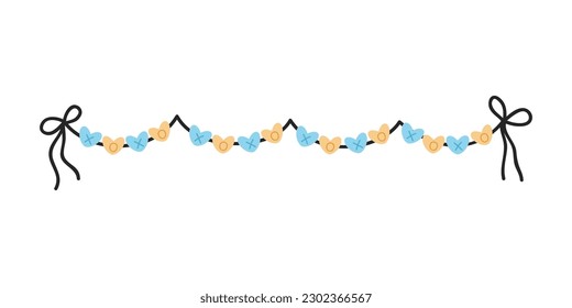 Heart String Element Decoration for valentines, women, mother day greeting invitation graphic design.