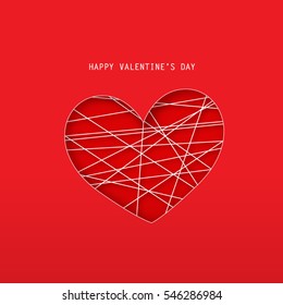 Heart with Strings for Valentine's Day Layout/Design Cover Background